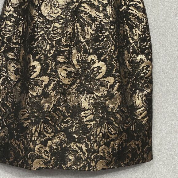 Cynthia Steffe Womens Dress 4 Black Gold Metallic Floral Sleeveless Event Fairy - Picture 4 of 14